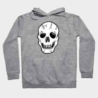 Spooky Skeleton Skull Face Cartoon on a White Backdrop, made by EndlessEmporium Hoodie